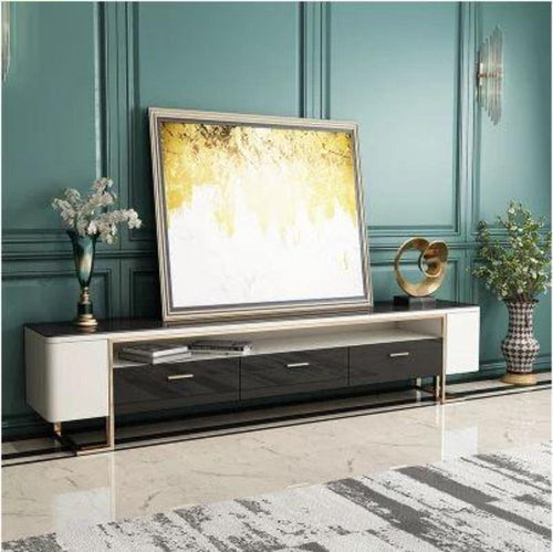 Rectangular Shaped Space Efficient Glass Top TV Stand - Lixra