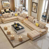 Modern Lavish U-shaped Cream Fabric Sectional Sofa - Lixra