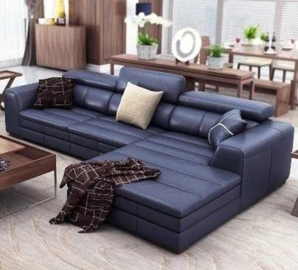  Fine Furnished Cozy Comfort Leather Sectional Sofa Set - Lixra