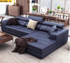  Fine Furnished Cozy Comfort Leather Sectional Sofa Set - Lixra