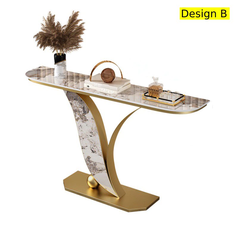 Luxurious Entry Way Marble Top Accent Table / Lixra