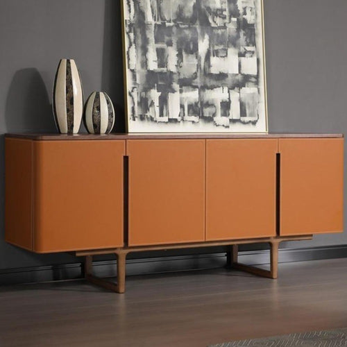 Rich Modern Look Leather Finish Wooden Buffet Table - Lixra