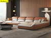 L-Shaped Contemporary Style Minimalist Fluffy Leather Sectional Sofa-Lixra