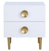 Set of 2 Golden Finish Multicolor Modern Designed Wooden Bedside Night Stand - Lixra