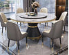 Luxurious Stainless Steel Marble Top Dining Table Set - Lixra