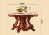 Antique Style Wooden Finish Marble Top Dining Table Set - Lixra