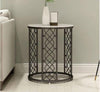 Modern Designed Golden Finish Marble Top Side Table - Lixra