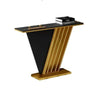 V-Shaped Golden Metallic Finish Marble Top Accent Table - Lixra