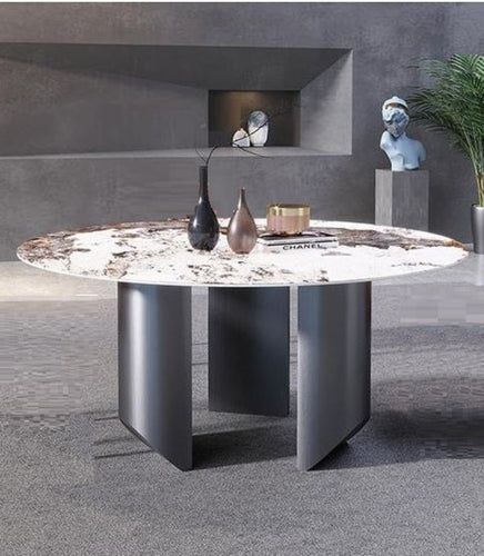 Contemporary Designed Astonishing Look Marble Top Dining Table - Lixra