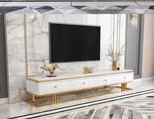 Home Desire Entertainment Unit Marble Top TV Stand - Lixra