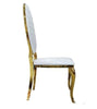 Fine Metallic Finish Luxurious Look Leather Dining Chairs - Lixra