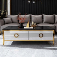 Tempered Glass Wooden Coffee Table / Lixra
