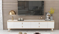 White Wooden Finish Modern TV Stand / Lixra