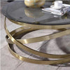 Italian Style Home Desire Circular Base Construct Glass Top Coffee Table - Lixra