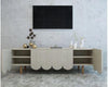 Fashionable White Finish U Shaped Wooden TV Cabinet - Lixra