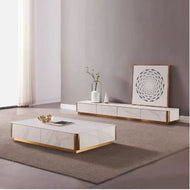 Space Saving Marble Coffee Table and TV Stand / Lixra