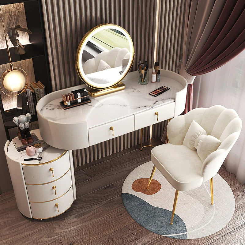 Modern White Marble Table-Top Dresser Cabinet - Medium Modern White Marble Table-Top Dresser Cabinet - Medium