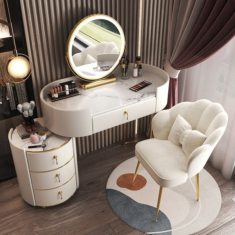 Contemporary Design Marble-Top Dresser Cabinet: Stylish