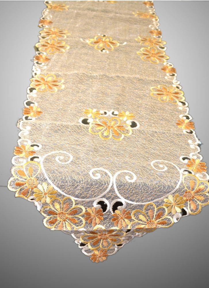 Handcrafted Floral Embroidered Table Runner / Lixra