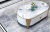 Solid Stainless Steel Crafted Marble Top Finish Wooden Coffee Table - Lixra