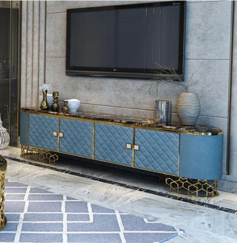 Aesthetic Look Creative Designed Marble Top TV Stand - Lixra
