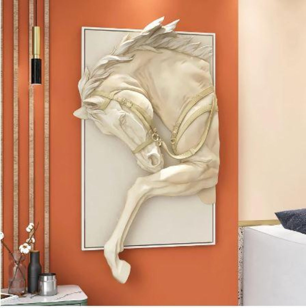 High Defined 3D Mural Horse Designed Creative Wall Hanging Art